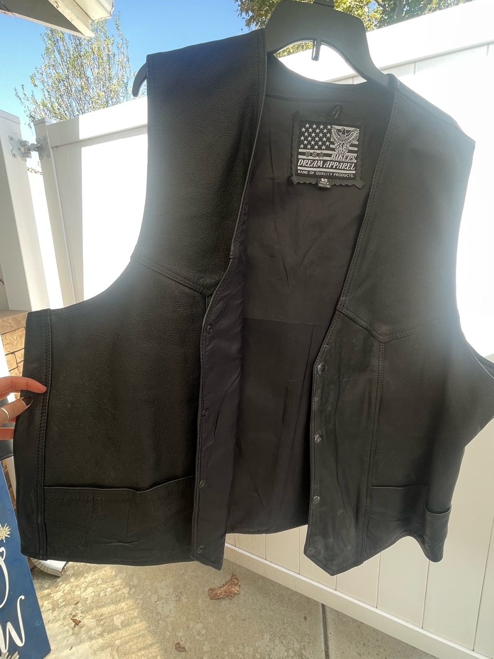 Dream Apparel Men's Black Leather Biker Vest